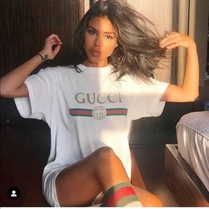 Authentic Gucci-Print Cotton Tee, White